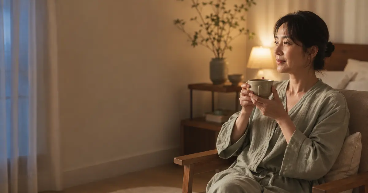 편안한 공간에서 수면과 마음 건강을 돌보는 모습