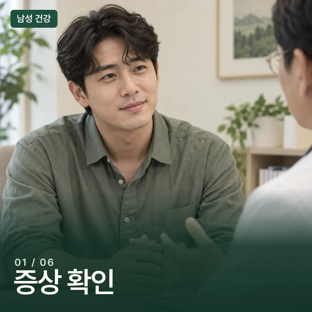 성인 남성이 의료진과 상담하는 장면