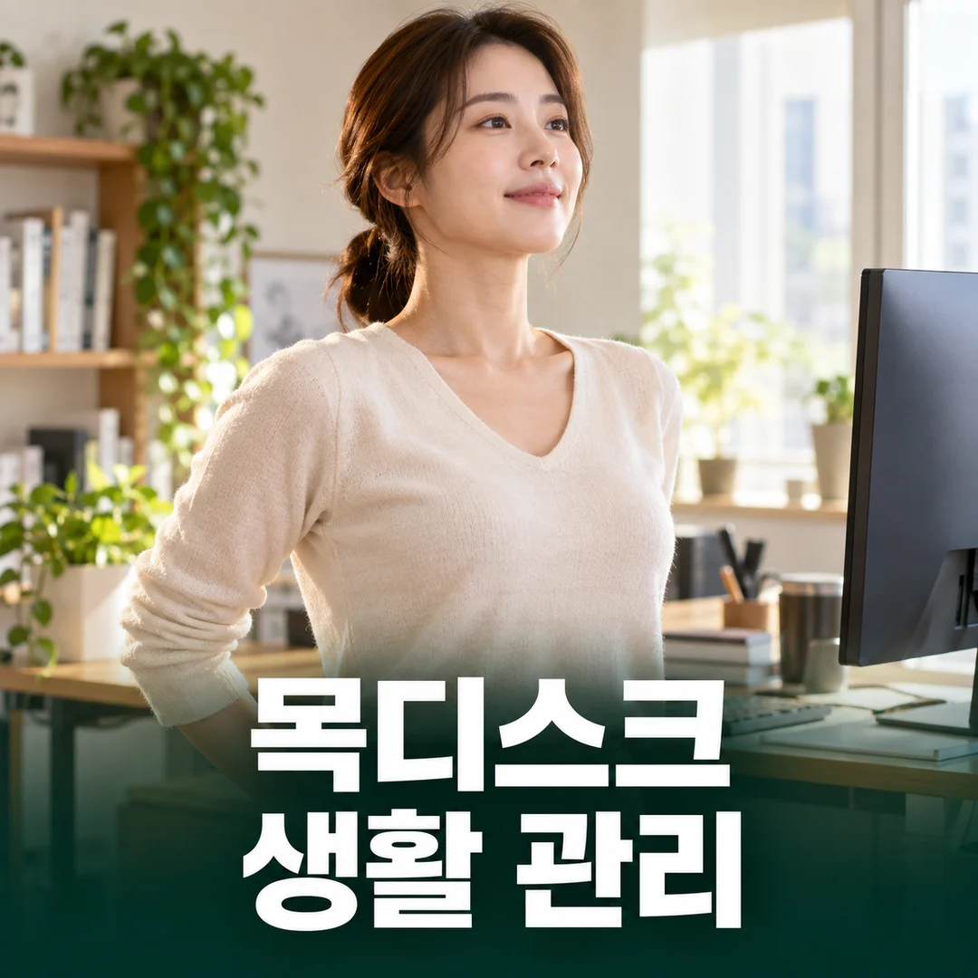 컴퓨터 작업을 멈추고 편안하게 서서 쉬는 여성